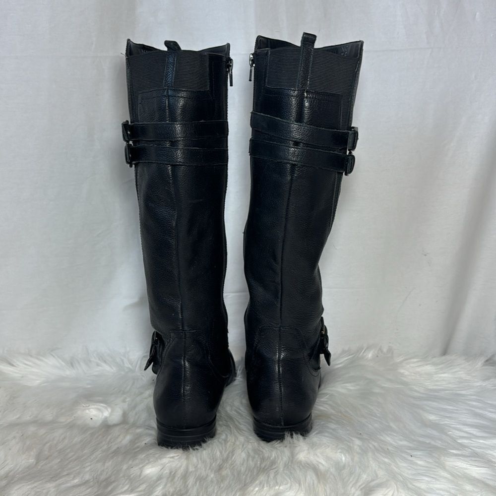 Naturalizer Jessie Black Leather Riding Boots Sz 12‎ WIDE WIDTH - Picture 4 of 7